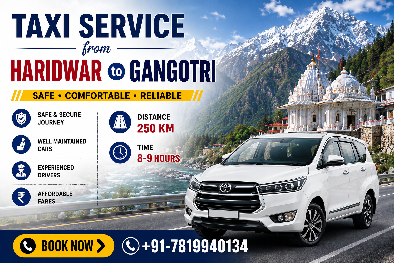 Taxi Service from Haridwar to Gangotri