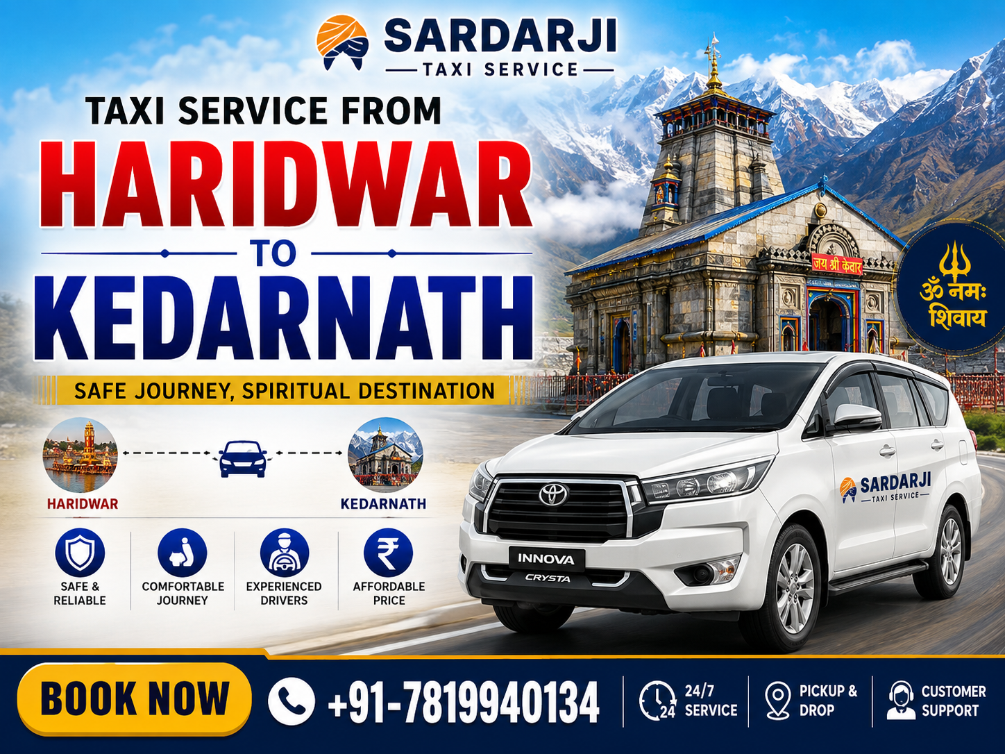 Taxi Service from Haridwar to Kedarnath