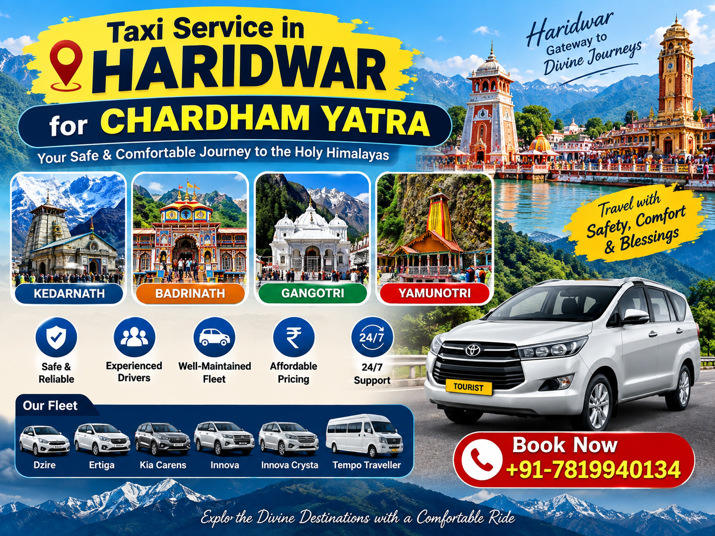 Taxi Service in Haridwar for Chardham Yatra